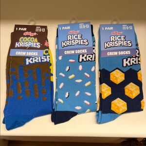 Kellogg’s Rice Krispies Crew Socks Set - Blue, Brown, Yellow